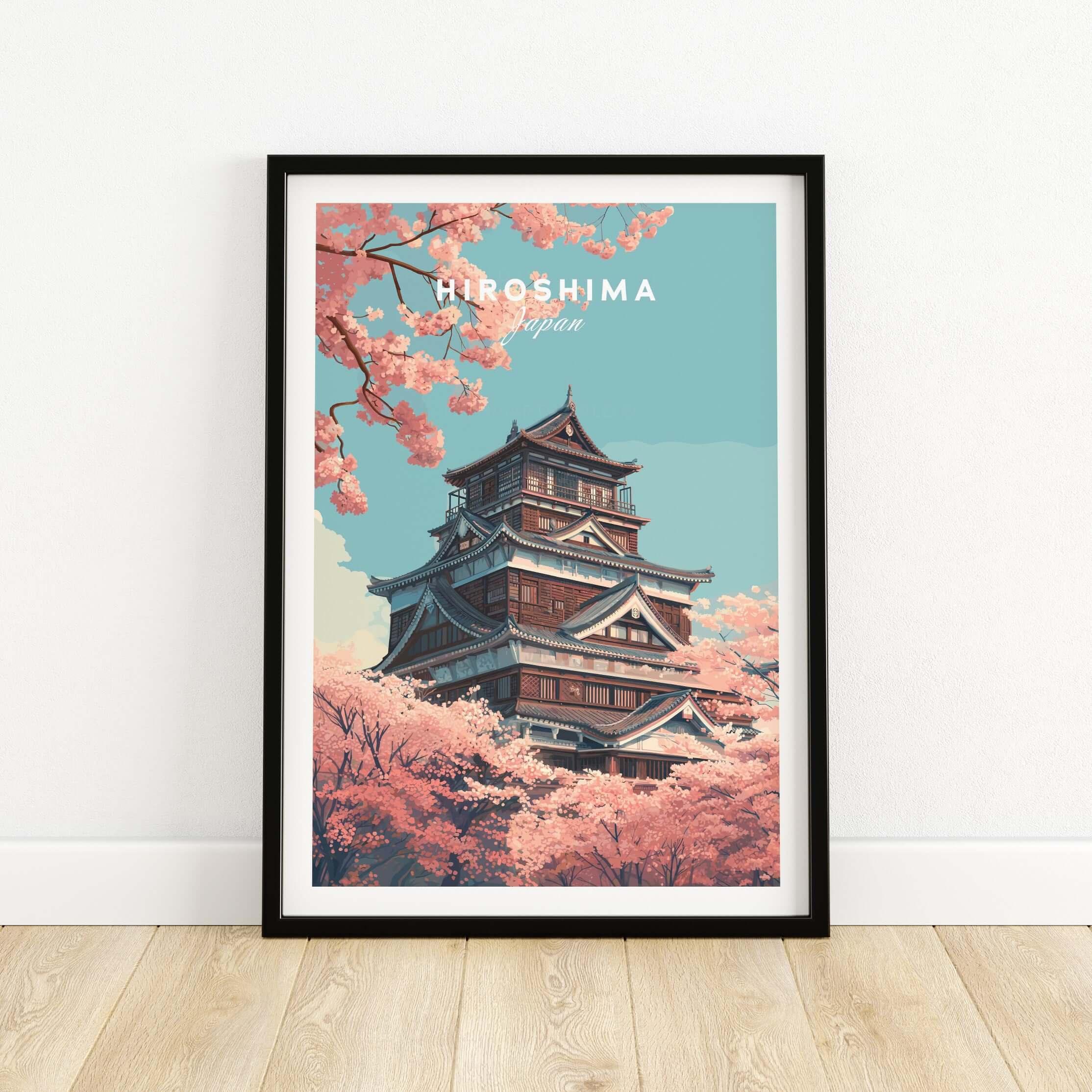Hiroshima Cherry Blossom Poster - Spring Landmark Art – This Art World
