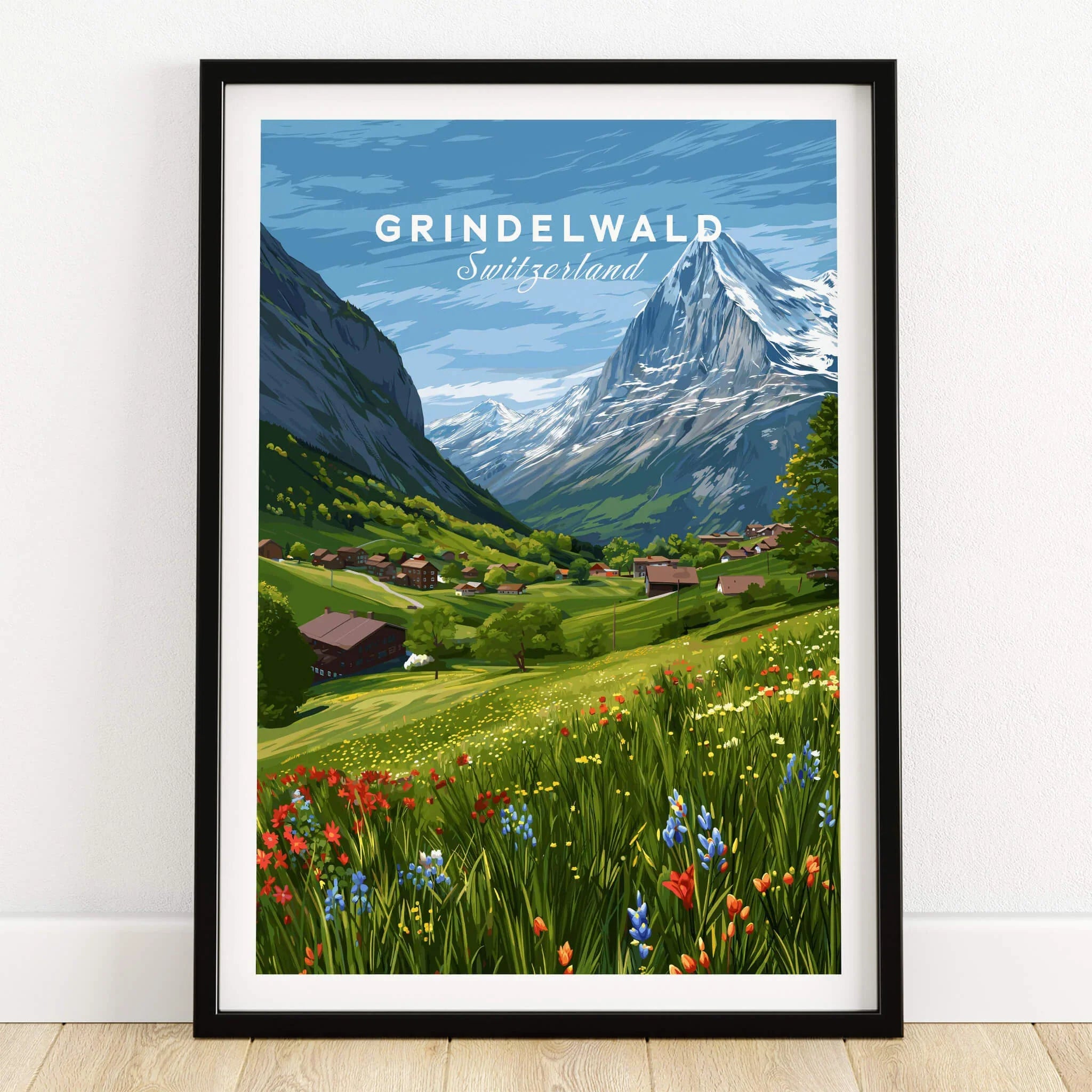 Grindelwald Switzerland Wall Art Print - Summer Alps – This Art World