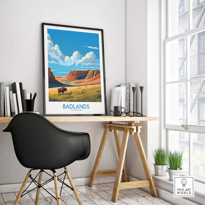 Badlands Print National Park Poster