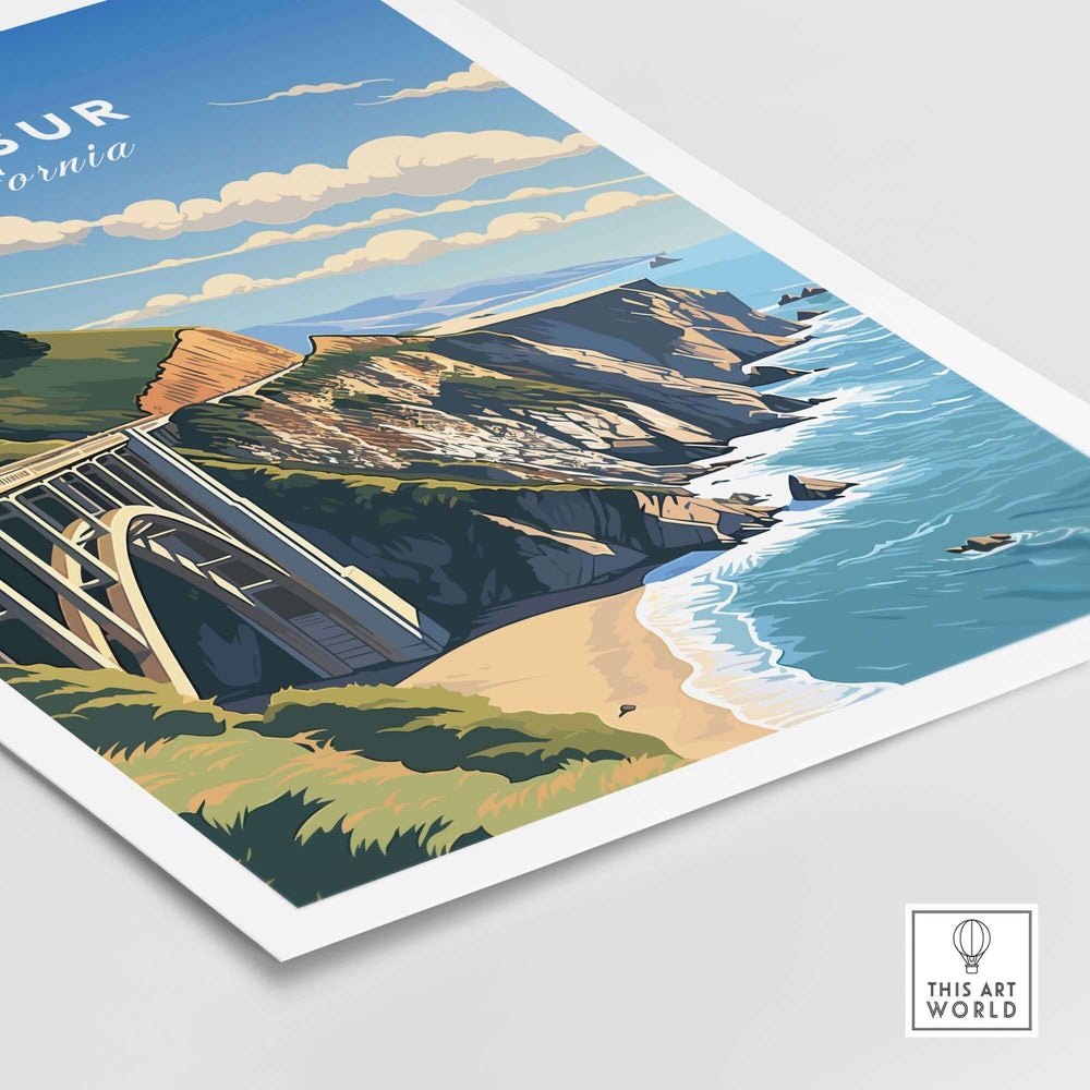 Big Sur Print showcasing California's coastline, perfect for home decor or as a travel-inspired gift.