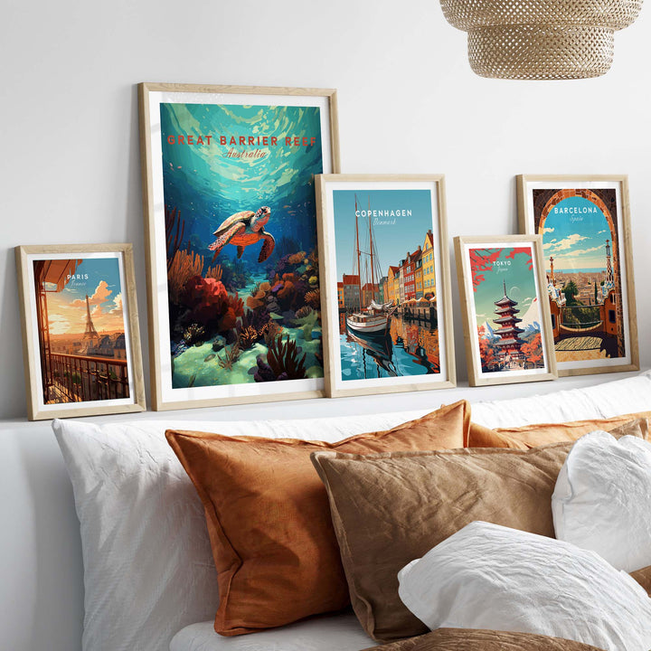 Great Barrier Reef Poster with Turtle