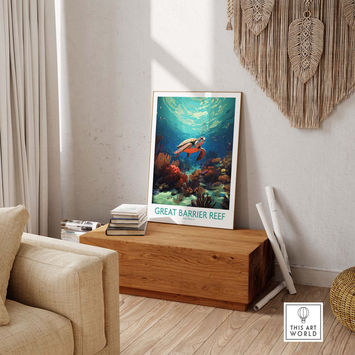 Great Barrier Reef Wall Art with Turtle