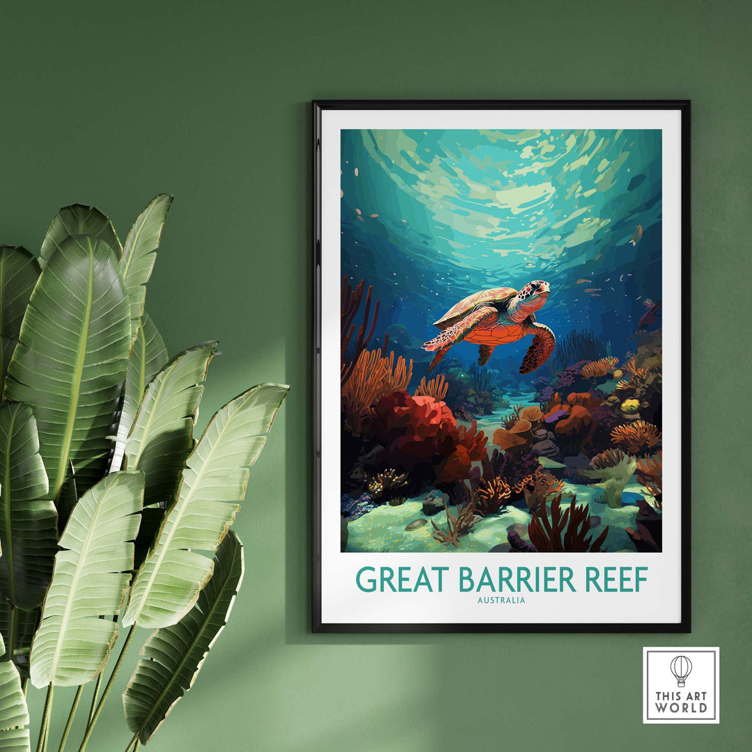 Great Barrier Reef Wall Art with Turtle