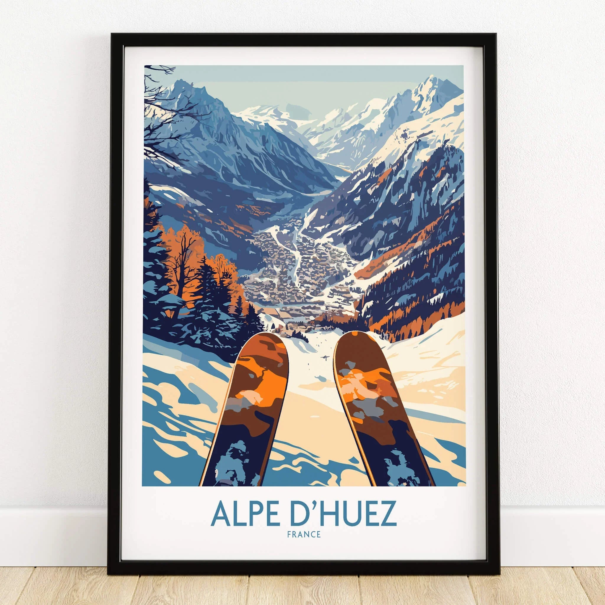 Alpe d'Huez Ski Poster - French Alps Adventure – This Art World