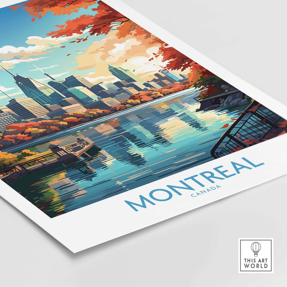 Montreal Travel Poster - Customizable Cityscape Wall Art Print, Perfect for Home Decor & Housewarming Gift