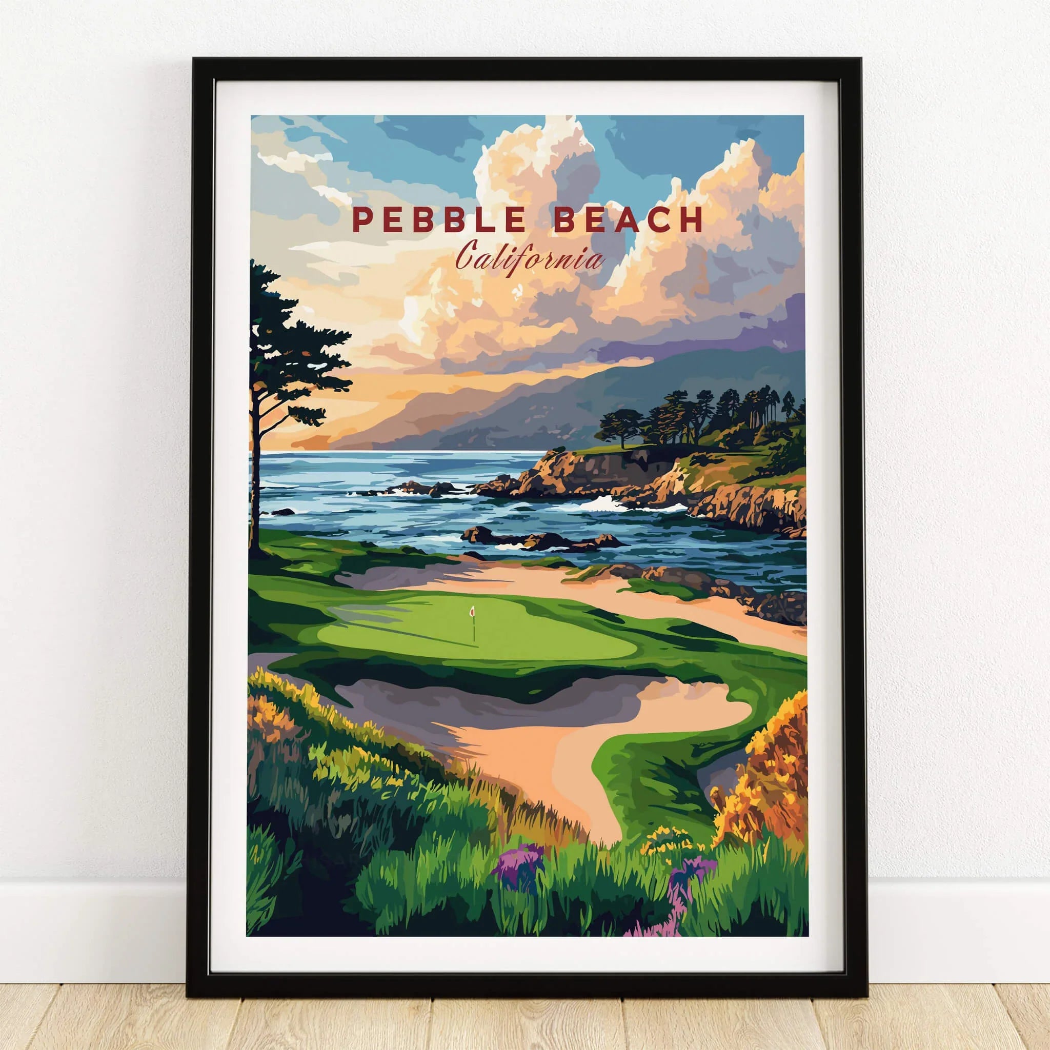 Pebble Beach Golf Links Poster - Coastal Golf Wall Art – This Art