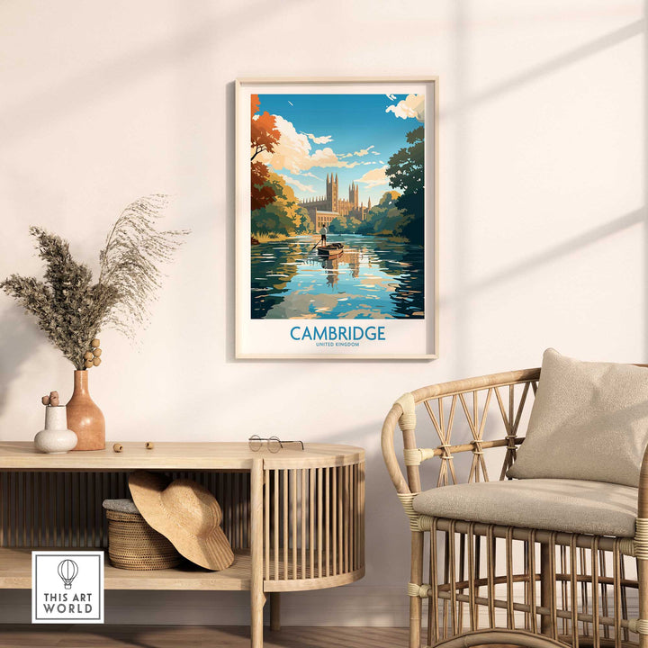 Cambridge Travel Poster - United Kingdom-This Art World