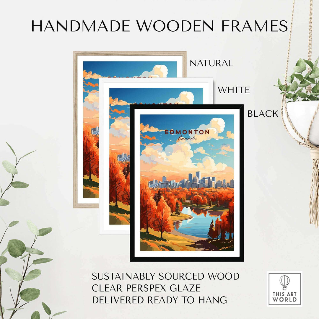 Edmonton Poster showing the Edmonton Skyline in Autumn - Exclusive to ThisArtWorld