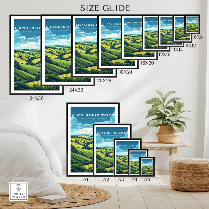 Lincolnshire Wolds Travel Print - Area of Outstanding Natural Beauty