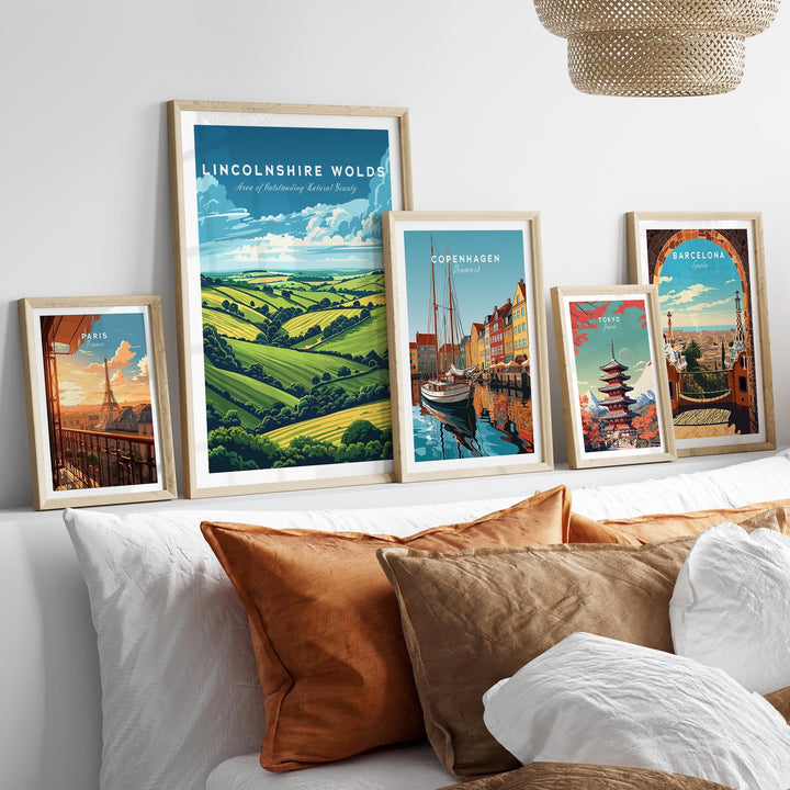 Lincolnshire Wolds Travel Print - Area of Outstanding Natural Beauty