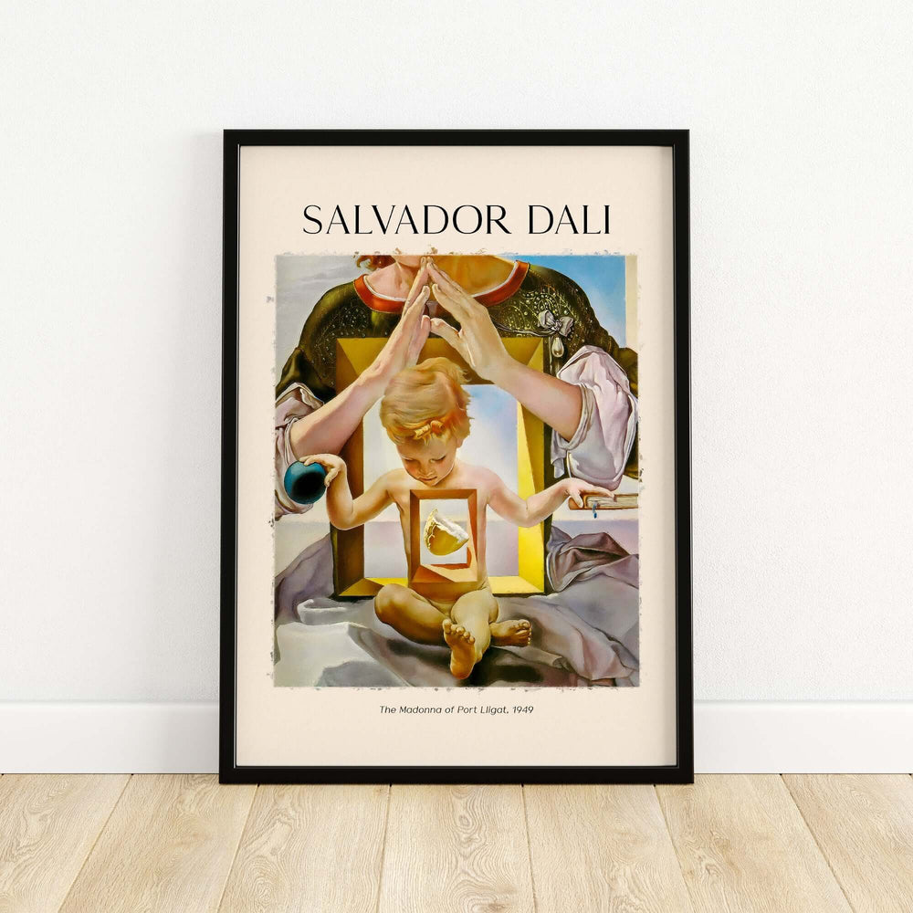 Salvador Dali Madonna Port Lligat 1949 Surrealist art print poster featuring Gala and Christ child.