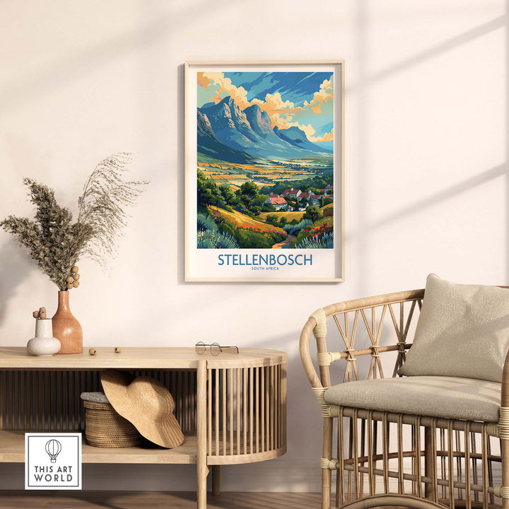 Stellenbosch Travel Poster view our best collection or travel posters and prints - ThisArtWorld