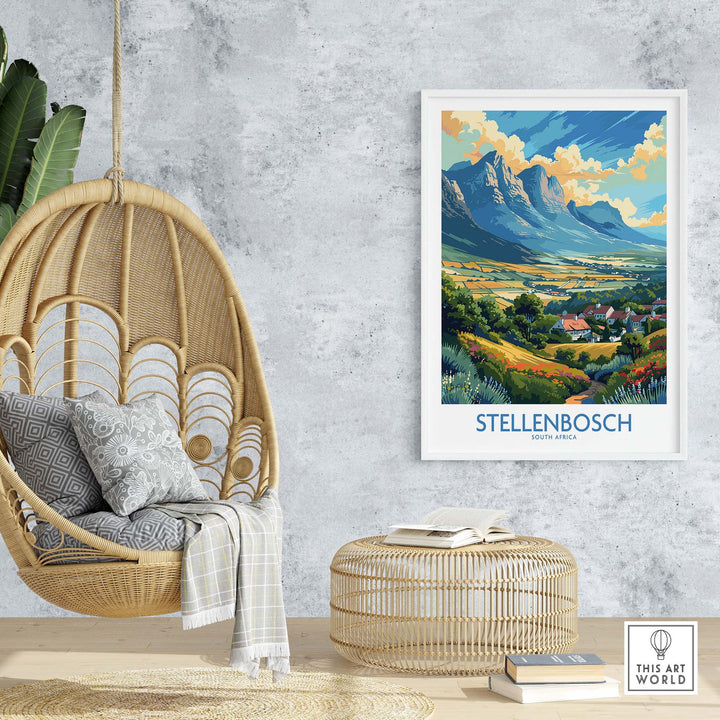 Stellenbosch Travel Poster view our best collection or travel posters and prints - ThisArtWorld