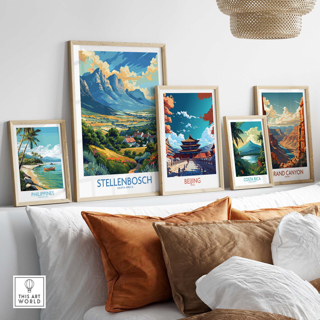 Stellenbosch Travel Poster view our best collection or travel posters and prints - ThisArtWorld