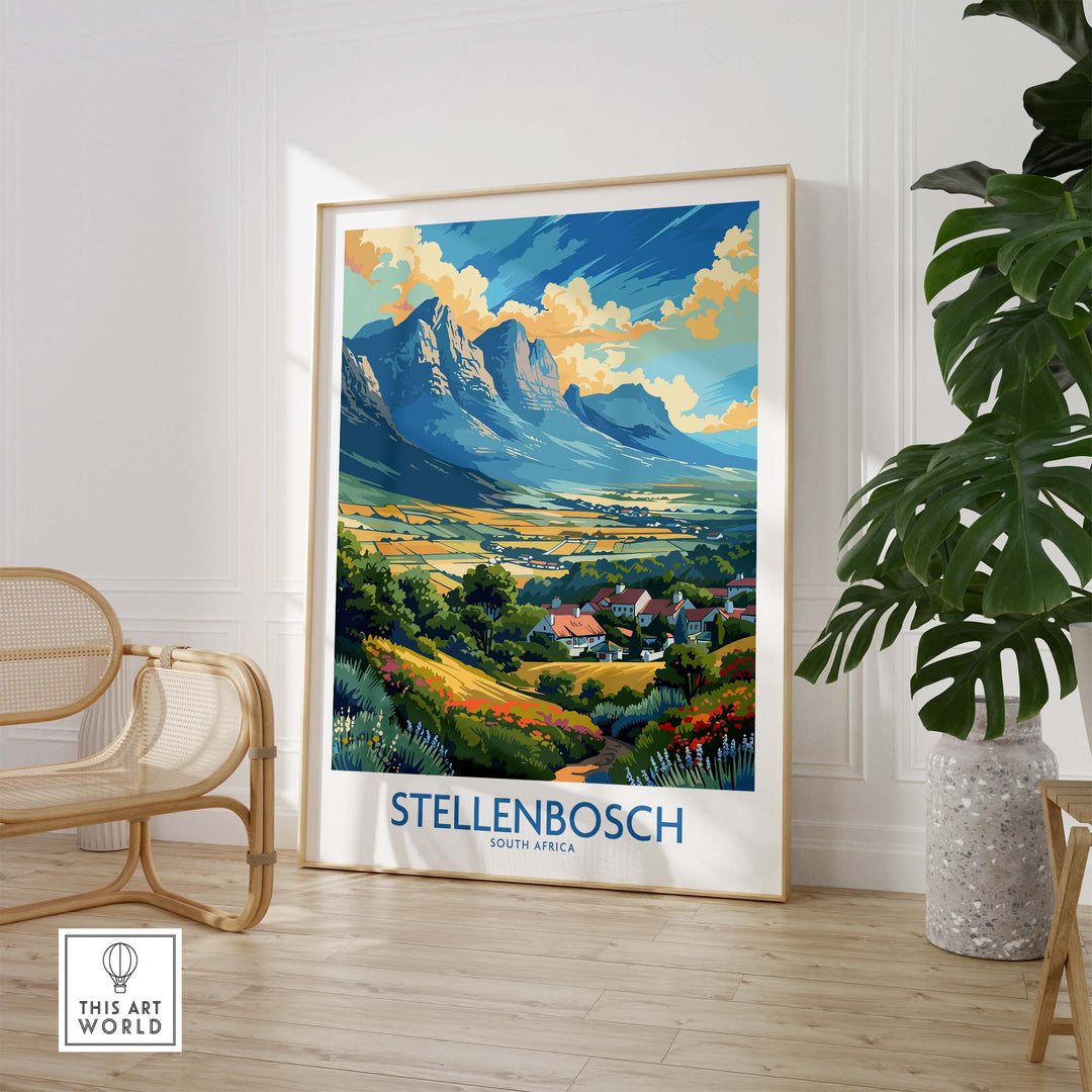 Stellenbosch Travel Poster view our best collection or travel posters and prints - ThisArtWorld