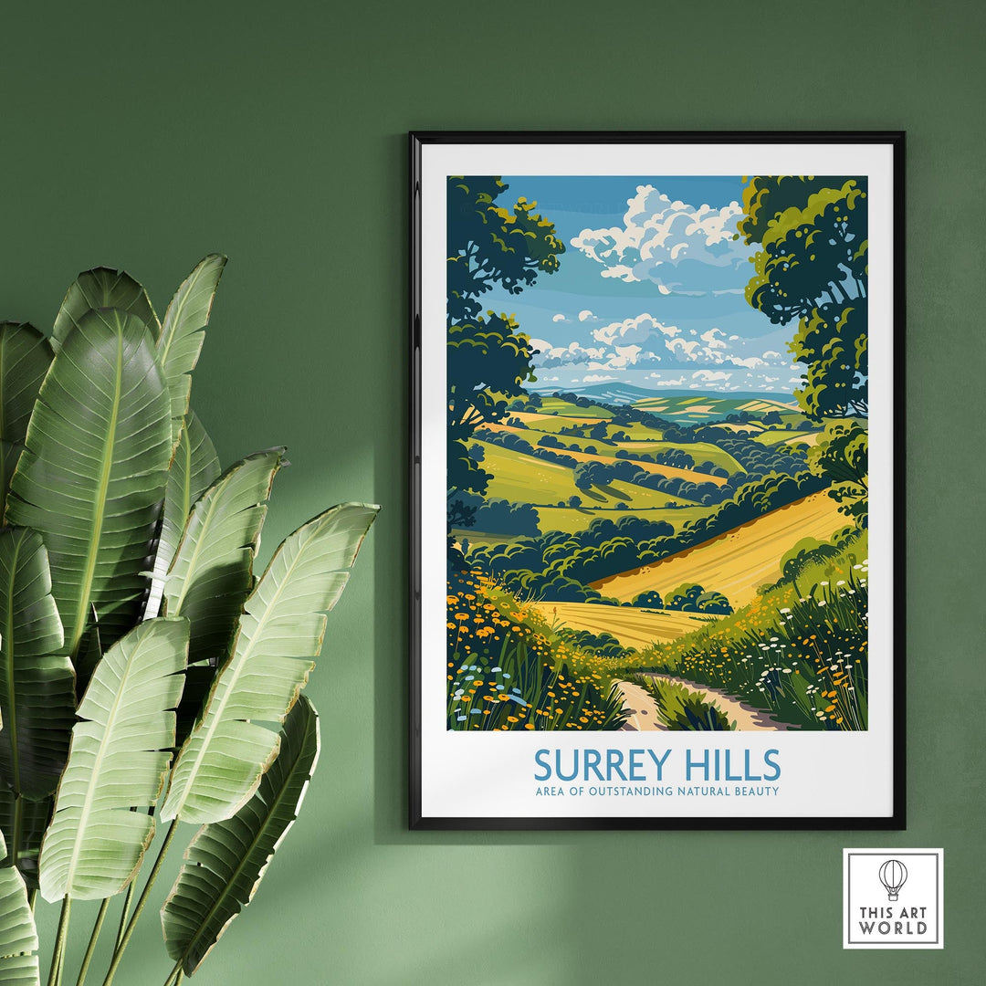 Surrey Hills Travel Poster - United Kingdom