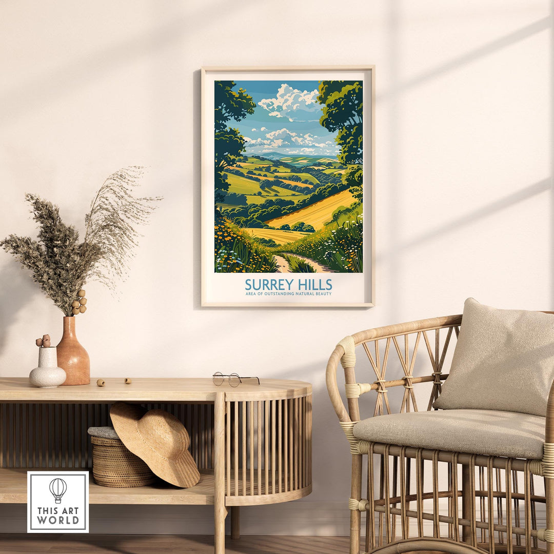Surrey Hills Travel Poster - United Kingdom