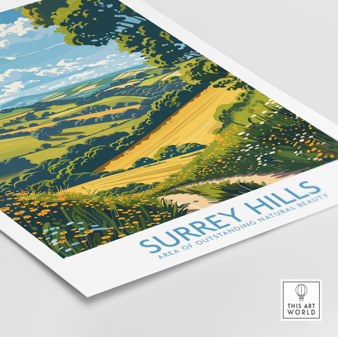 Surrey Hills Travel Poster - United Kingdom