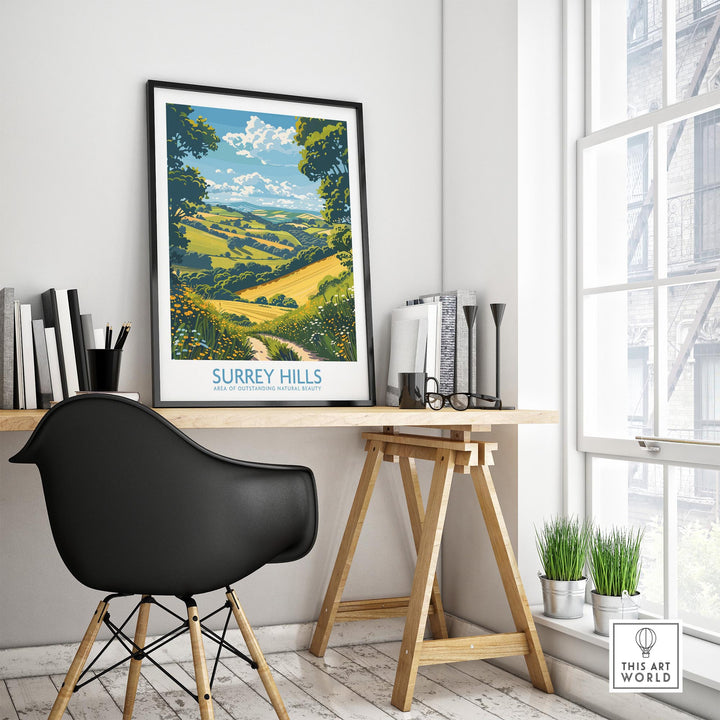Surrey Hills Travel Poster - United Kingdom