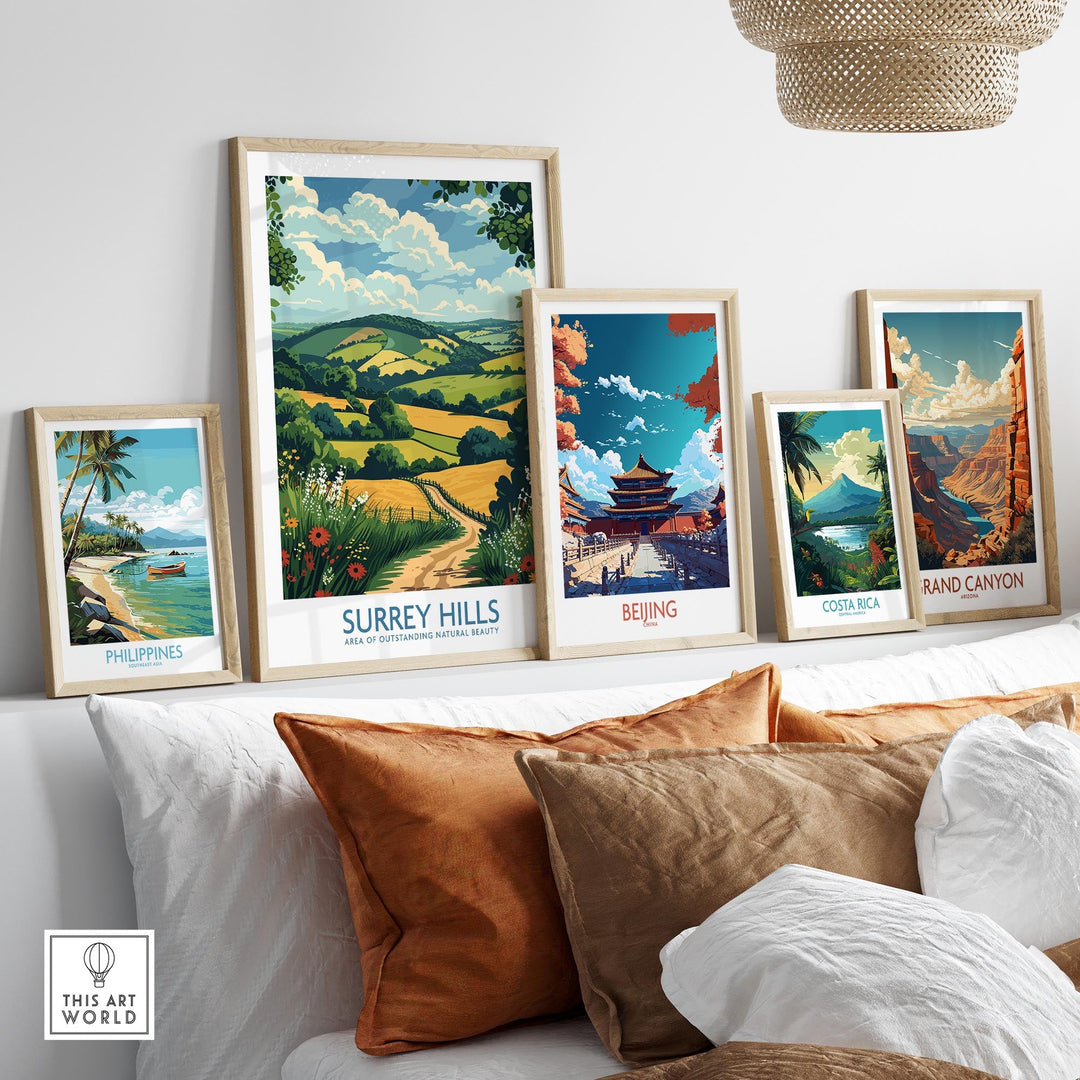 Surrey Hills Travel Poster - United Kingdom