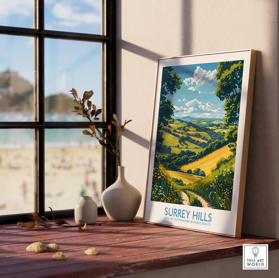 Surrey Hills Travel Poster - United Kingdom