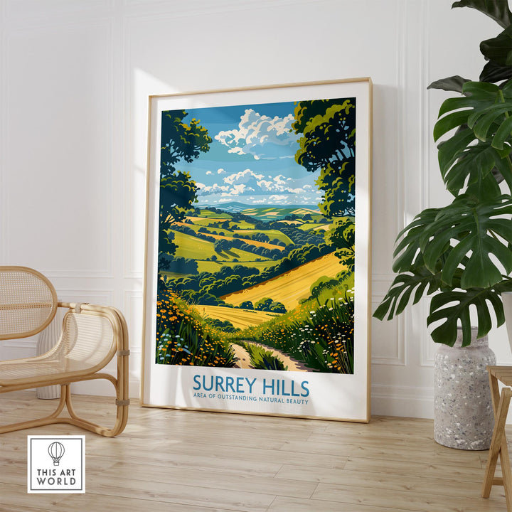Surrey Hills Travel Poster - United Kingdom