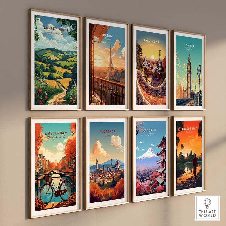 Surrey Hills Travel Print - Area of Outstanding Natural Beauty