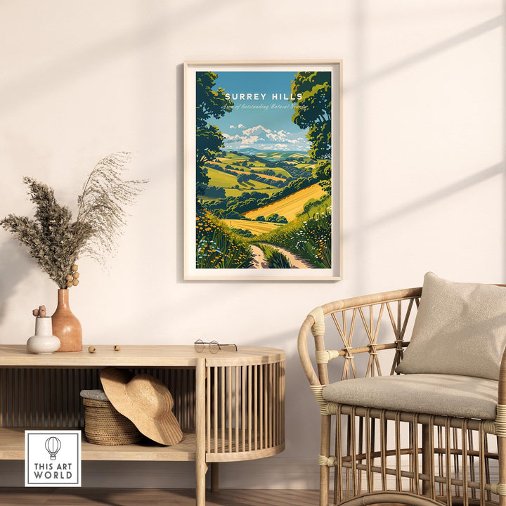 Surrey Hills Wall Art Print - United Kingdom Travel Poster
