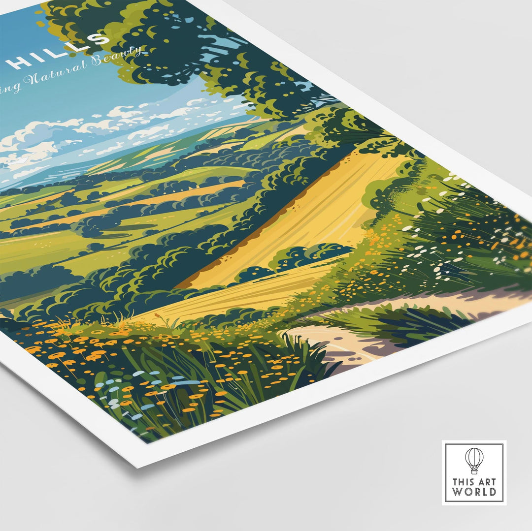 Surrey Hills Wall Art Print - United Kingdom Travel Poster