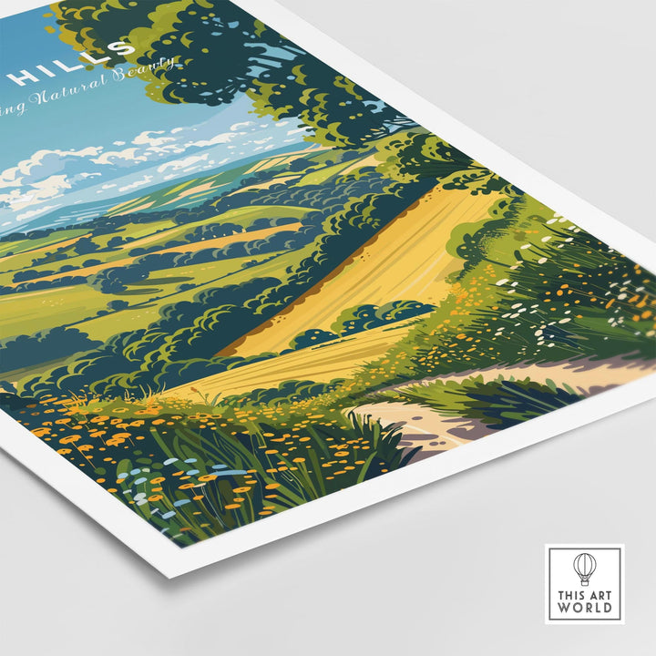 Surrey Hills Wall Art Print - United Kingdom Travel Poster