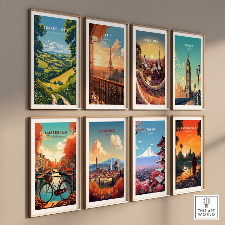 Surrey Hills Wall Art Print - United Kingdom Travel Poster