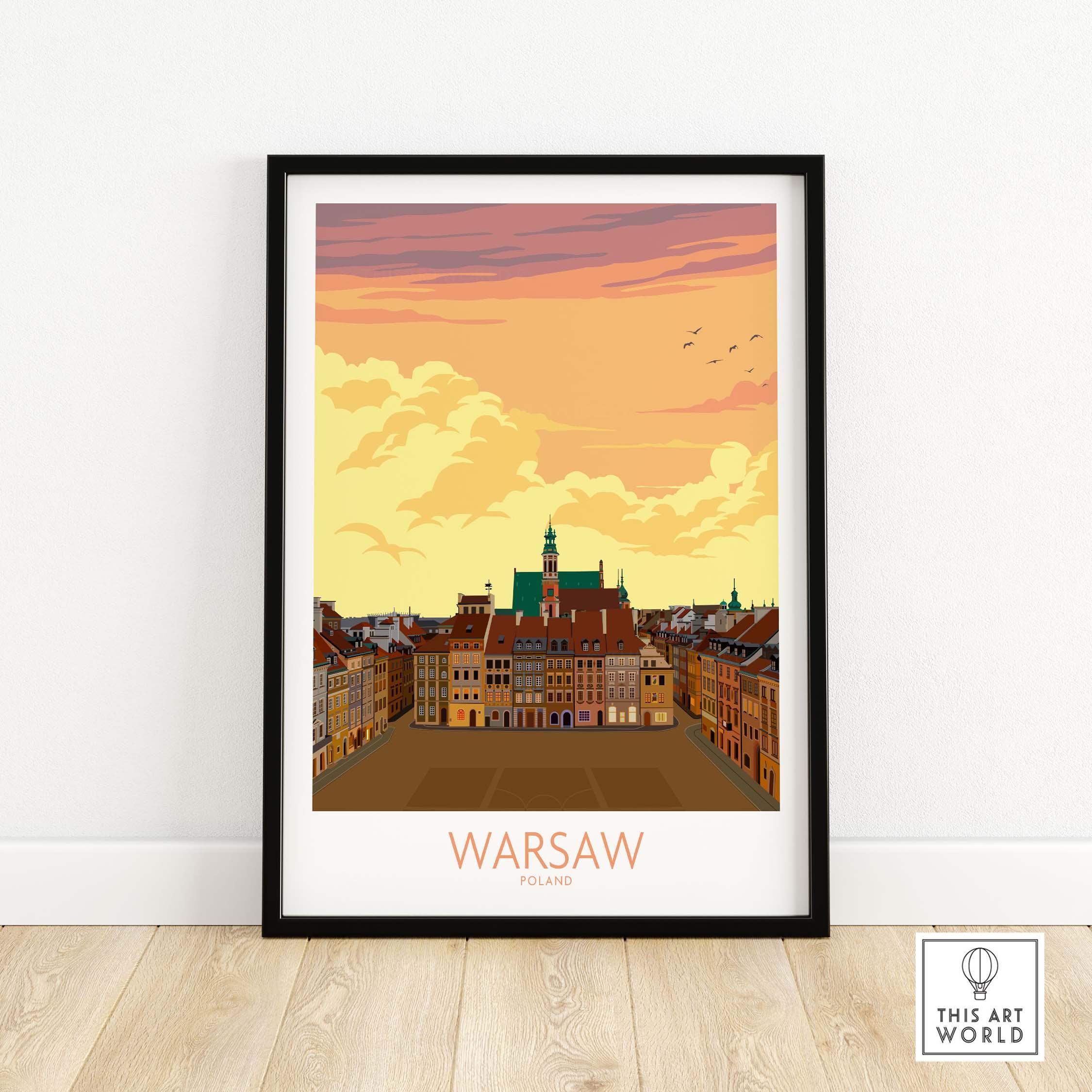 Warsaw Print Poland Poster - Vintage Travel Art – This Art World