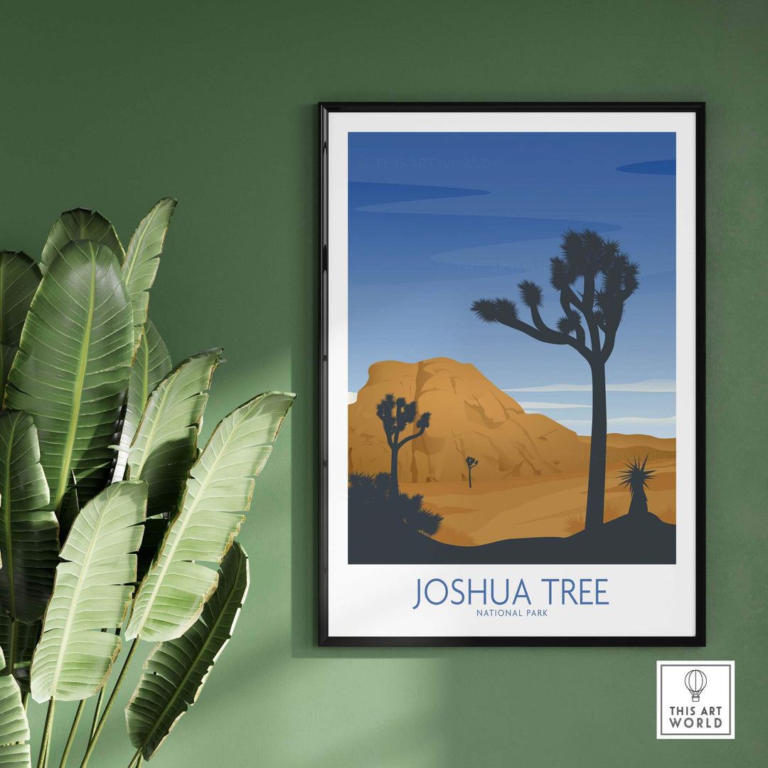Joshua Tree National Park art print in a minimalist style, showcasing nature and travel inspiration for home decor.
