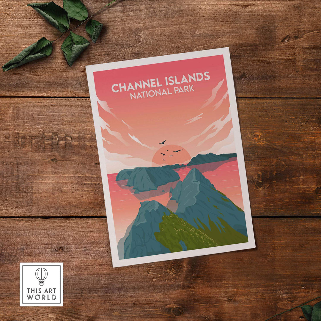 Channel Islands National Park poster featuring a minimalist landscape design, perfect for home or office decor.