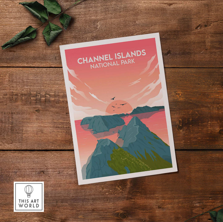Channel Islands National Park poster featuring a minimalist landscape design, perfect for home or office decor.