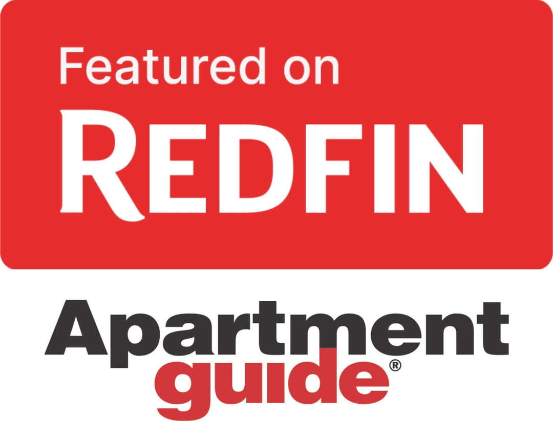 Logo featuring 'Featured on Redfin' and 'Apartment Guide' for recognition in property listings.