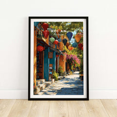 Hoi An Vietnam Poster -  Vibrant Lantern Alley Print - UNESCO Old Quarter