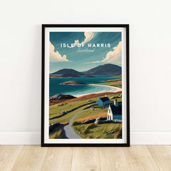 Isle of Harris Scotland Beach Print - Scenic Coastal Wall Art showcasing a vibrant coastal landscape.