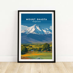 Mount Shasta California Print - Northern California Wall Art featuring a stunning landscape of the mountain.