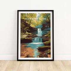 Ricketts Glen State Park Pennsylvania Waterfall Landscape Print - Scenic State Park Wall Art