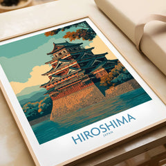 Hiroshima Japan Wall Art - Traditional Landmark Decor showcasing iconic architecture and cultural heritage.