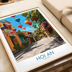 Hoi An Vietnam Traditional Lanterns Wall Art - Vietnamese Cultural Decor showcasing colorful lanterns in vibrant streets.