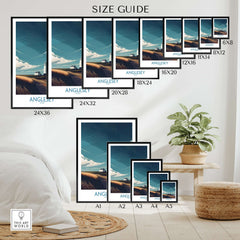 Anglesey Wales Seascape Beach Path Poster - North Wales Travel Decor Size Guide for various print sizes