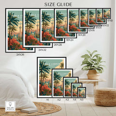 Kuala Lumpur Print Malaysia Petronas Towers & KL Tower - Cityscape Wall Art size guide with framed prints on display.