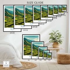 Sa Pa Vietnam Print - Rice Terrace Village Poster - Vietnamese Countryside Travel Print size guide for wall art options.