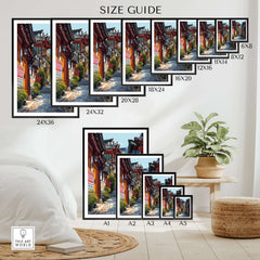 Seoul South Korea Print - Historic Korean Street Wall Art size guide visual