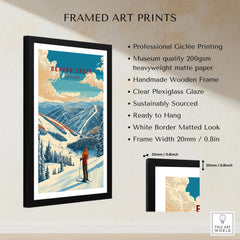 Beaver Creek Colorado Mountain View Ski Print - Scenic Slope Wall Art framed print specifications: handmade wooden frame, clear plexiglass glaze, 20mm frame width, ready to hang