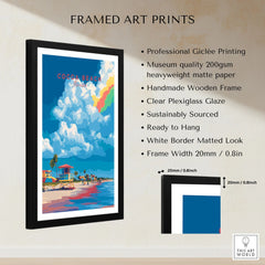 Cocoa Beach Lifeguard Stand Print - Florida Beach Wall Art framed print specifications: handmade wooden frame, clear plexiglass glaze, 20mm frame width, ready to hang