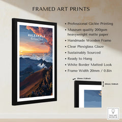 Haleakalā Sunset Poster, Maui Hawaii Wall Art, National Park Travel Print framed print specifications: handmade wooden frame, clear plexiglass glaze, 20mm frame width, ready to hang