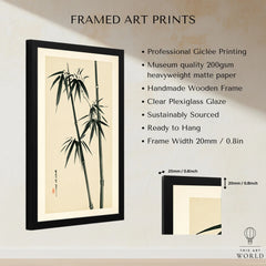 Bamboo Wall Art – Vintage Japanese Ink Print — framed print details measurements quality details